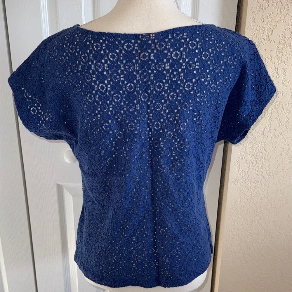 Ruby Rd. - Navy Blue Lace Women's Top - Picture 3 of 4